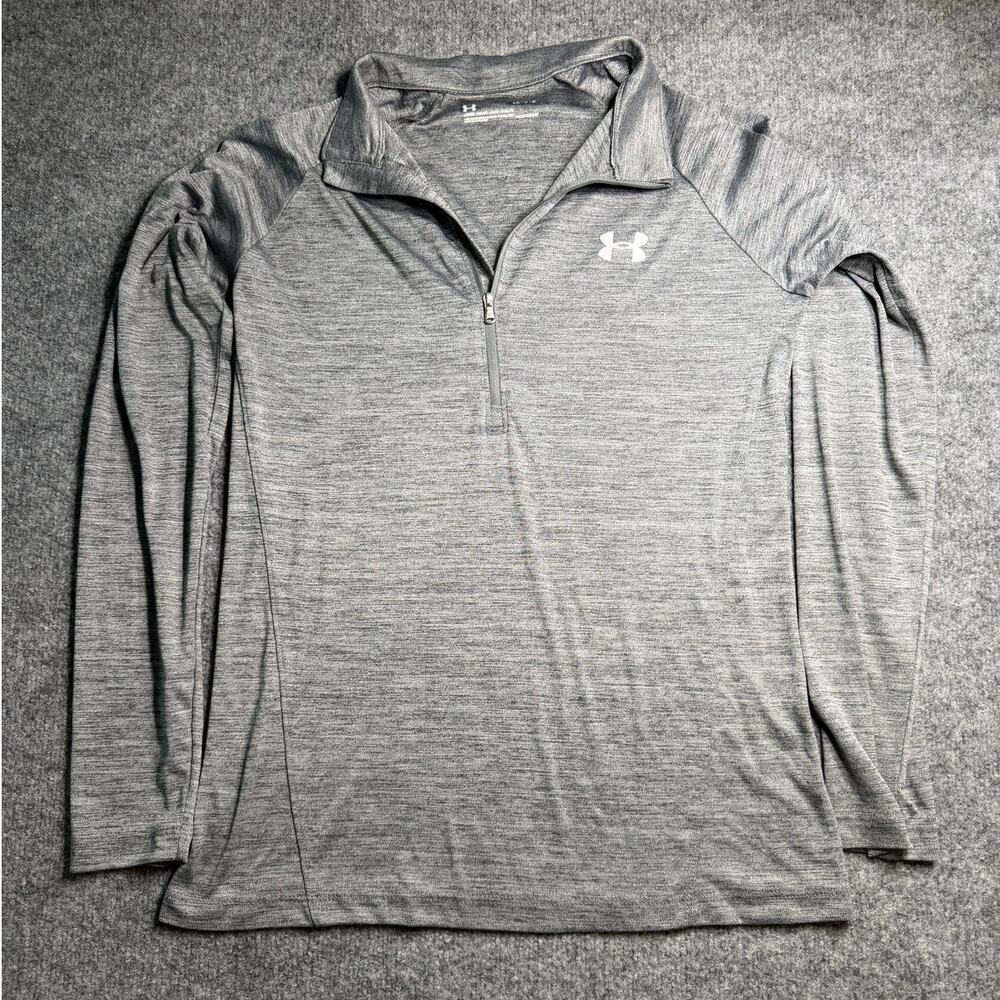 Under Armour HeatGear Gray 1/4 Zip Pullover Women’s Large Loose Fit